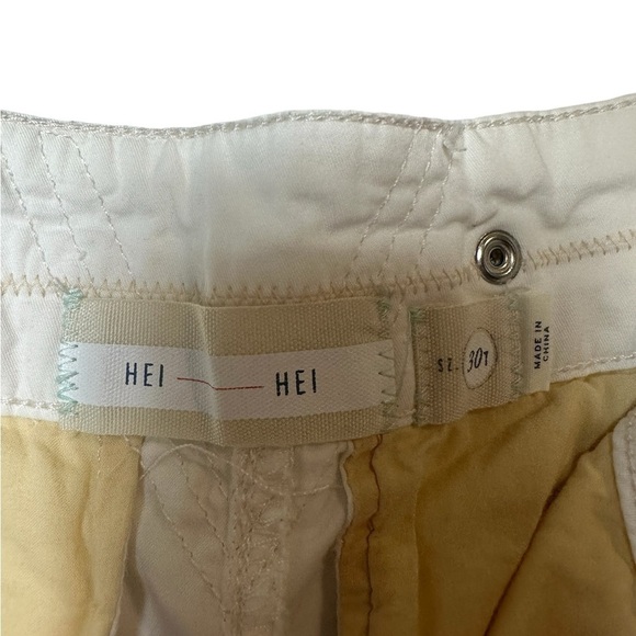 Anthropologie Hei Hei Wide Leg Cropped White Pants Size 30 Tall Boho Costal - Picture 5 of 9